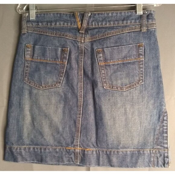 Billabong Y2K Denim Mini Skirt Juniors Size 3 Slit Hem Medium Wash - Picture 8 of 8